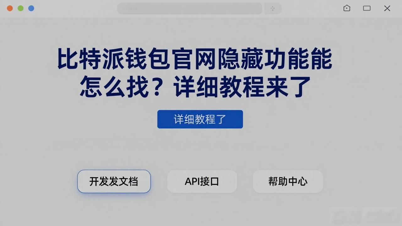 比特派钱包官网功能入口_开发者文档API接口_如何在比特派钱包官网上查看更多功能？