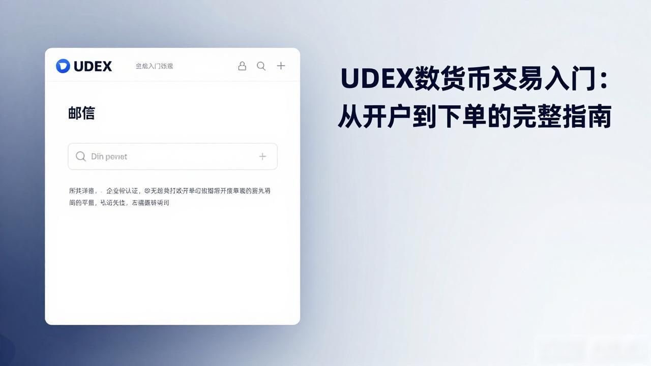 UDEX数字货币交易入门：从开户到下单的完整指南