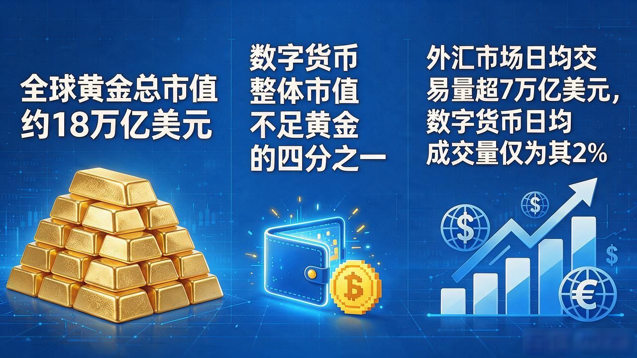 数字货币占全球金融资产比重_数字货币市值比重_2026年比特币市值与黄金对比