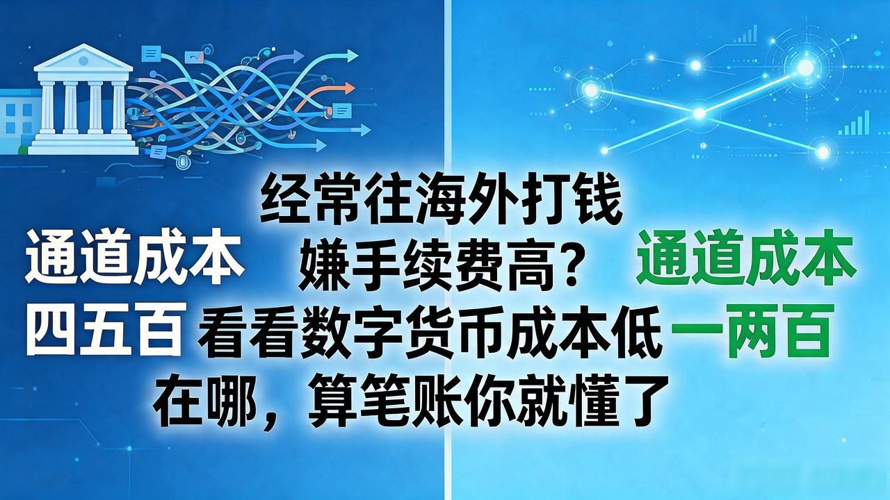 经常往海外打钱嫌手续费高？看看数字货币成本低在哪，算笔账你就懂了