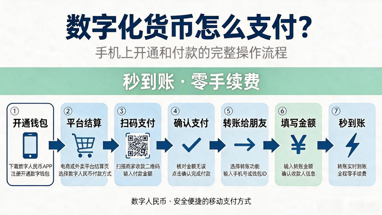 数字化货币怎么支付？手机上开通和付款的完整操作流程