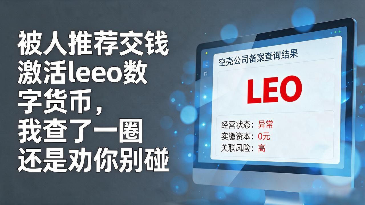 被人推荐交钱激活leo数字货币，我查了一圈还是劝你别碰