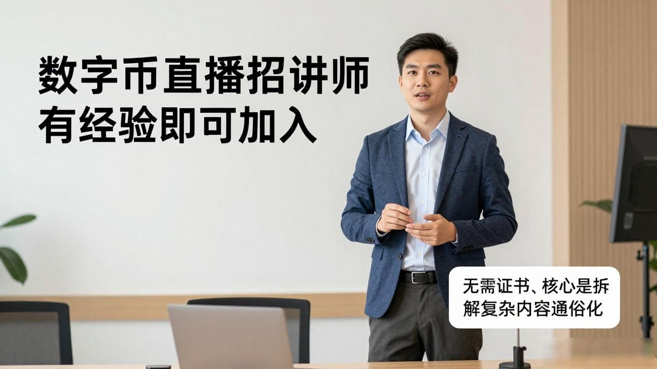 数字货币直播间招讲师 有经验即可加入