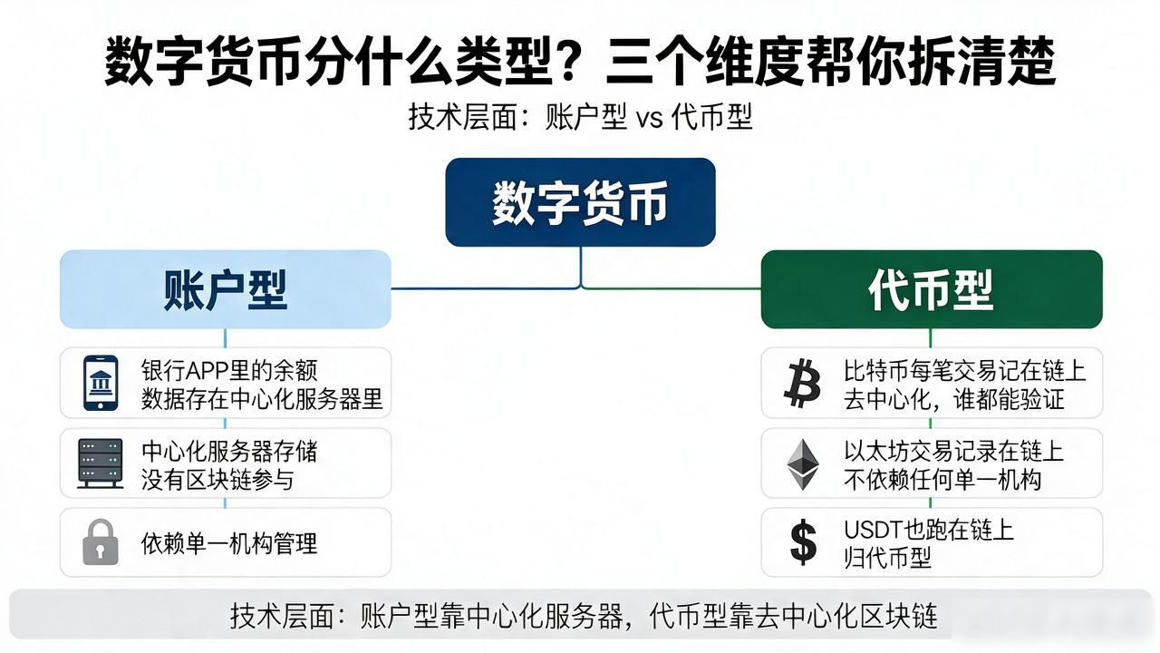数字货币分为什么类型_数字人民币比特币USDT技术类型对比_数字货币分类详解央行发行与去中心化区别