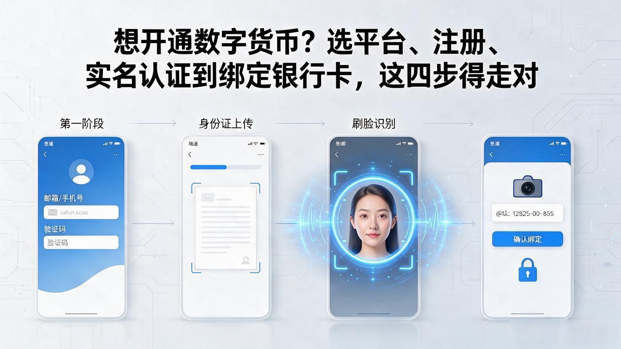 想开通数字货币？选平台、注册、实名认证到绑定银行卡，这四步得走对