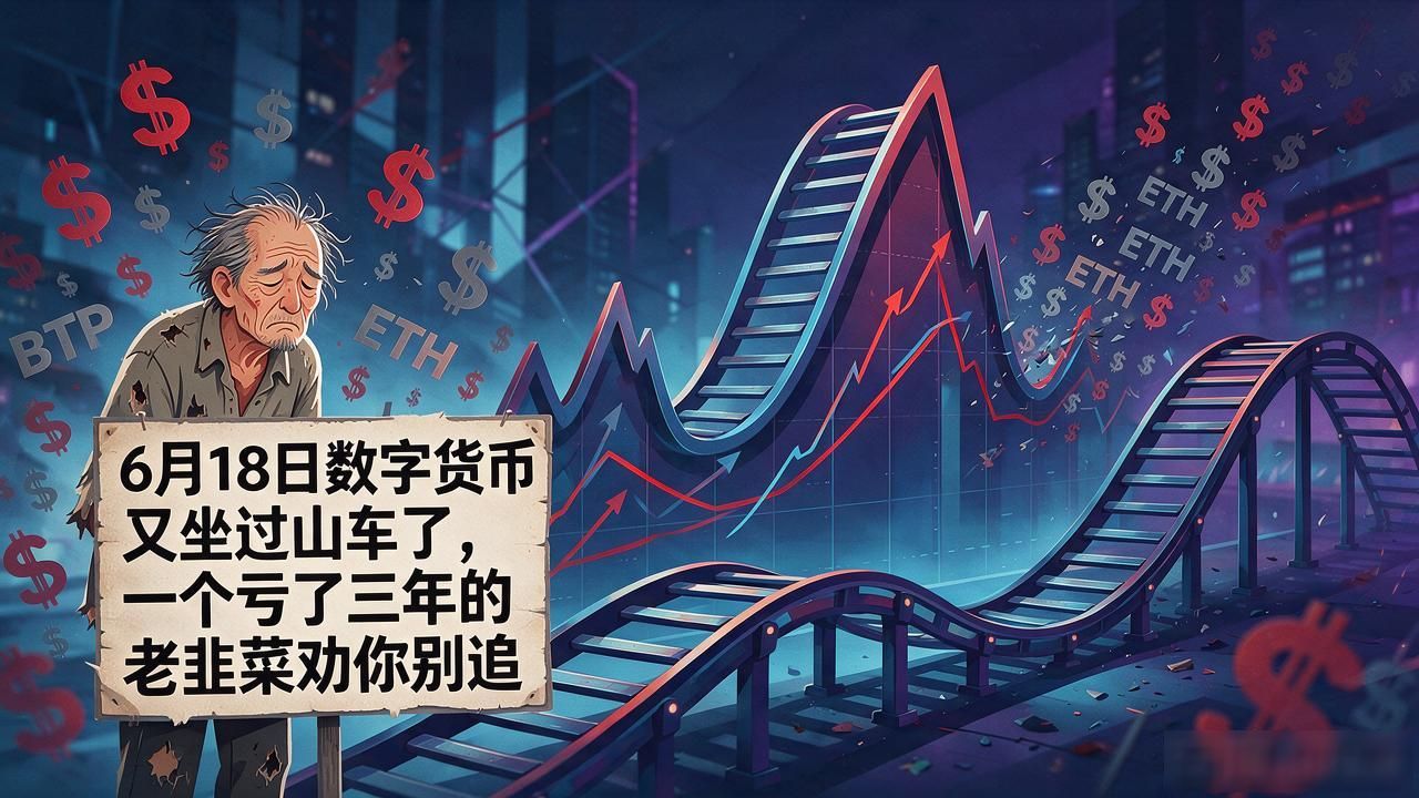 6月18日数字货币又坐过山车了，一个亏了三年的老韭菜劝你别追